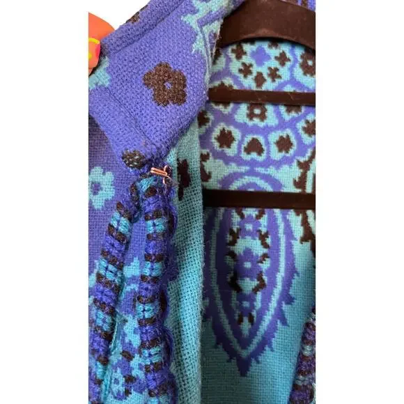 #1010 24WM | Arvi Vintage Tapestry Poncho Cape Shawl  One Size - Picture 9 of 9